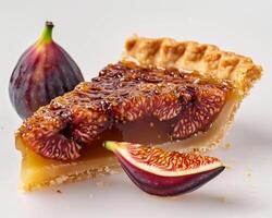 a slice of fig pie with figs and a slice of pie photo