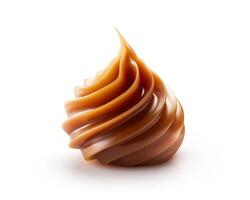A caramel swirl on a white background photo