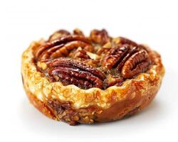 A pecan pie with nuts on top photo