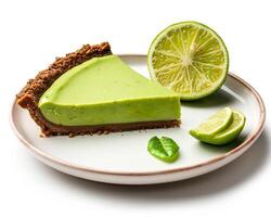 a slice of lime pie on a plate photo