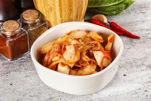 coreano cocina fermentado repollo kimchi foto