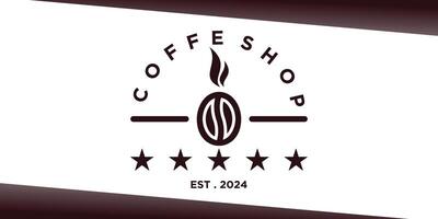 Coffee shop logo design with star. Premium vector