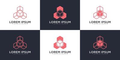 Creative cube logo with unique shape. Premium vector