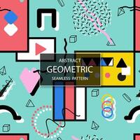 seamless retro pattern with geometric shapes. Abstract trendy fun background. Retro fashion design 80-90s vector
