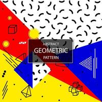 Colorful abstract bright background with creative geometric shapes. Fashion design - retro style 80 - 90s. Artistic pop art endless print vector