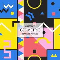 seamless retro pattern with geometric shapes. Abstract trendy festive background. Retro fashion design 80-90s. Funky creative endless print vector