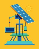 The solar panels on the rig are strategically p to avoid any interference with the rigs other equipment showcasing the engineering precision required for this innovative setup.. vector