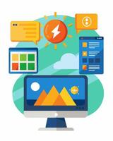 Users can receive alerts and notifications regarding any unusual changes in their solar energy production or usage.. illustration. vector
