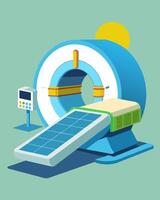 The solarpowered MRI machine in the radiology department provides detailed imaging while reducing the hospitals carbon footprint.. illustration. vector