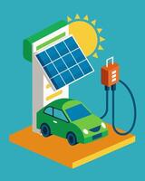 The solarpowered EV charger is not only an efficient and sustainable option for electric cars but also a great way to showcase the benefits of renewable energy to the community.. vector
