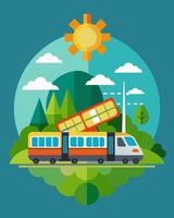 The solarpowered railway system was a source of pride for the community offering a sustainable and efficient mode of transportation for both locals and tourists alike.. vector