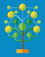 The intricate network of solar panels on this structure mimics the intricate structure of a trees branches.. illustration. vector