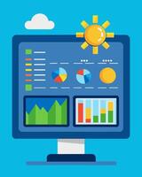 With a feature for tracking historical data users can analyze their solar energy usage patterns and make informed decisions for future management.. illustration. vector
