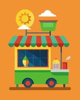 The use of solar energy has not only reduced the carbon footprint of these food carts but also minimized their operating costs allowing for more affordable prices for customers.. vector