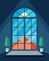 The windows were large and strategically p allowing for natural light and reducing the need for artificial lighting.. illustration. vector