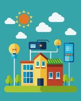 Schools and government buildings embrace solarpowered smart meters demonstrating their commitment to sustainable energy practices.. illustration. vector