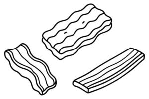 Bacon line art capturing minimalist culinary elegance design vector