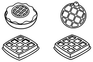Waffles line art sketch minimalist artwork vector
