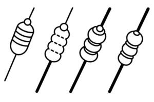 Skewers Line Art Refined Minimalist Style Illustrations Collection vector