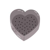 Detachable baking dish in heart shape with removable bottom. Hand drawn cake pan. illustration on white background. vector