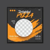 pizza social media post design layout vector