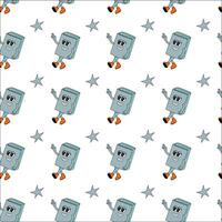 y2k school groovy seamless pattern. Childrens pattern with school supplies and y2k elements. vector