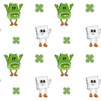 y2k school groovy seamless pattern. Childrens pattern with school supplies and y2k elements. vector