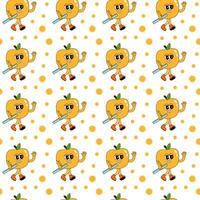 y2k school groovy seamless pattern. Childrens pattern with school supplies and y2k elements. vector