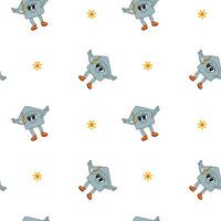 y2k school groovy seamless pattern. Childrens pattern with school supplies and y2k elements. vector