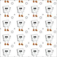 y2k school groovy seamless pattern. Childrens pattern with school supplies and y2k elements. vector