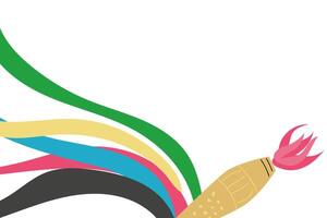 Sport torch with colorful wavy stripes background. Banner with olympic torch vector