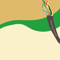 Sport torch with colorful wavy stripes background. Banner with olympic torch vector