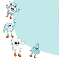 y2k background with school characters in retro 00s, 80s style. Back to school vector
