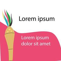 Sport torch with colorful wavy stripes background. Banner with olympic torch vector