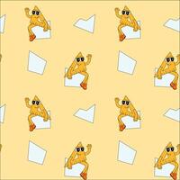 y2k school groovy seamless pattern. Childrens pattern with school supplies and y2k elements. vector