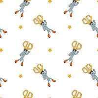 y2k school groovy seamless pattern. Childrens pattern with school supplies and y2k elements. vector
