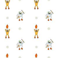 y2k school groovy seamless pattern. Childrens pattern with school supplies and y2k elements. vector