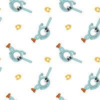y2k school groovy seamless pattern. Childrens pattern with school supplies and y2k elements. vector