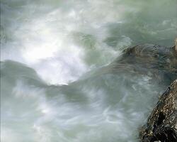 Sea waves, ocean shore, beach black and white photo background