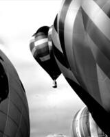 Black and white hot air balloons background photo