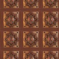 Realistic wooden cubes with the texture of natural of Wood panel background. photo