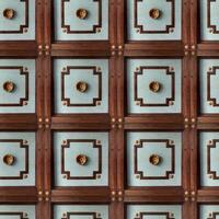 Realistic wooden cubes with the texture of natural of Wood panel background. photo
