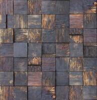 Realistic wooden cubes with the texture of natural of Wood panel background. photo