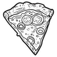 Pizza drawing style illustration vector