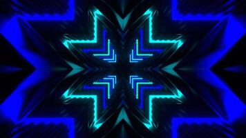 Blue and Cyan Neon Tunnel Large Number of Angle Background VJ Loop in 4K video