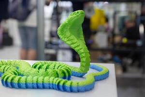 Model of a snake made using 3D printing technology photo