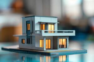 Architectural Model of Modern Eco-Friendly Building. photo