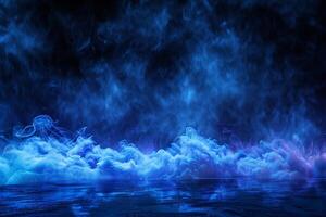 Mystical Blue and Purple Smoke Swirls. photo