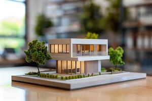 Architectural Model of Modern Eco-Friendly Building. photo