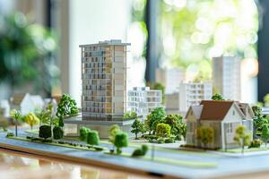 Architectural Model of Modern Eco-Friendly Building. photo